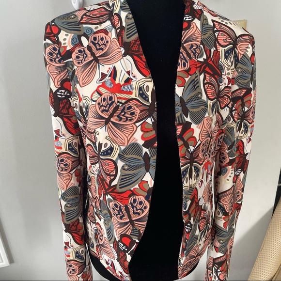OVI Butterfly Printed Paisley Crop Blazer Jacket - Picture 6 of 6